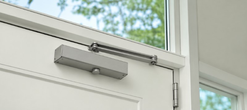 Door closed and latching after the repair